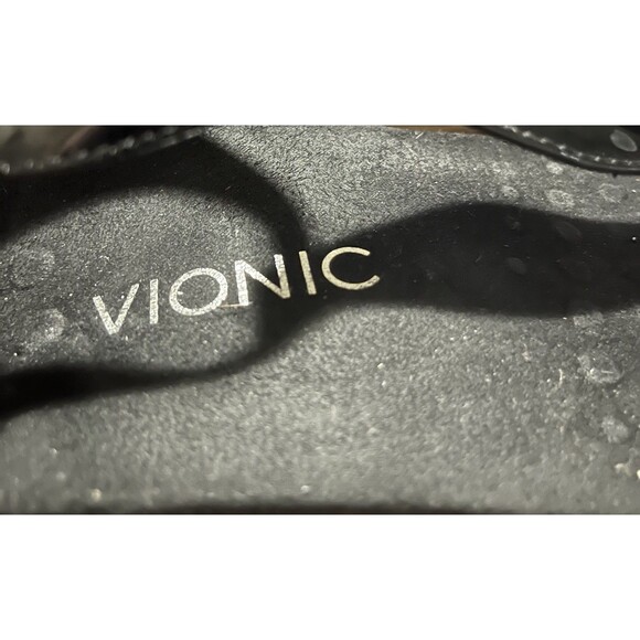 Vionic Black Patent T Strap Sandal Adjustable Strap Cushioned Womens Size 8 NWOB - Picture 7 of 11